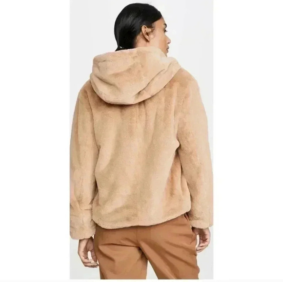 Vince Faux Fur Zip Hoodie - extra small, Sand Dollar - Picture 3 of 12